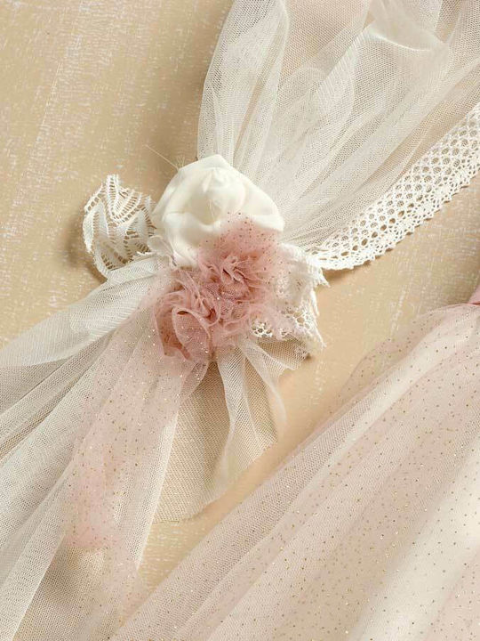 Lollipop Celebrations Rosa Taufset Kleidung mit Haar-Accessoires , Kleid & Strickjacke aus Tüll 3Stück