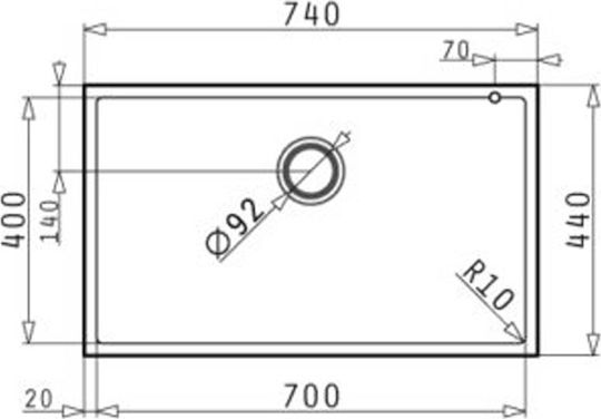 Pyramis Tetragon 1B 070068811 Undermount Sink Synthetic Granite W70xD40cm Iron Grey