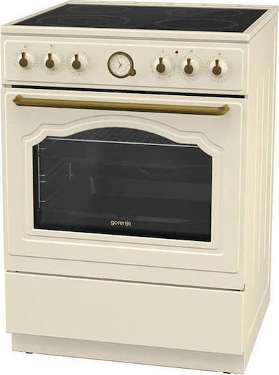 Gorenje Aragaz 71lt cu Plite Ceramice L60cm. Bej