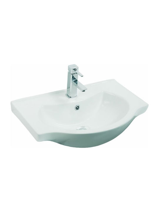 Gloria Export Ένθετος Νιπτήρας Πορσελάνης 81x46cm Λευκός