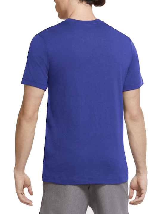 Nike Athlete Men's Athletic T-shirt Short Sleeve Dri-Fit Blue