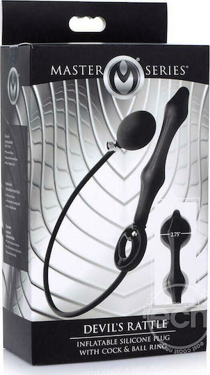XR Master Series Devils Rattle Inflatable Anal Plug Ring Schwanz Silikon mit Analplug Black
