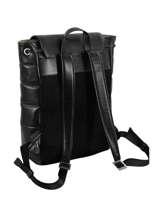 Nava Design Flapsack Leather Backpack Black