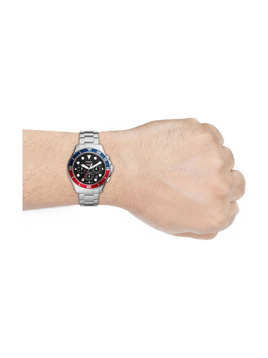 Fossil Battery Chronograph Watch with Metal Bracelet Silver