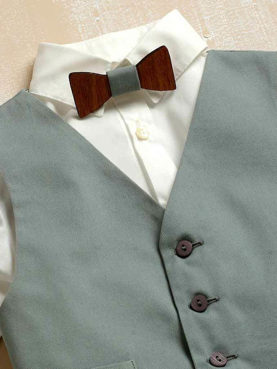 Lollipop Boys Baptism Suit with Vest 5pcs Gray