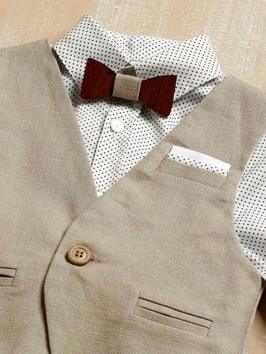 Lollipop Baptism Suit Beige 5 Pieces