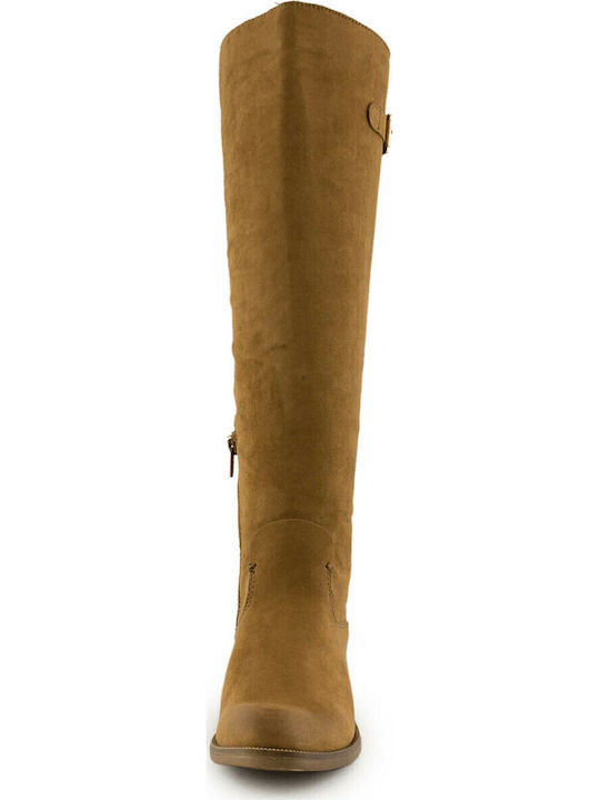Wildleder Damenstiefel Tabac Braun