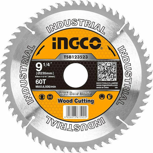 Ingco Disc de tăiere Lemn cu 60 Dinti 235mm