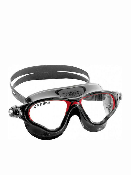 CressiSub Cobra Swimming Goggles Adults with Anti-Fog Lenses Black