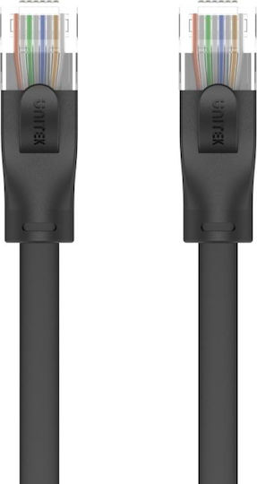 Unitek Flat U/UTP Cat.6 (Gigabit) Καλώδιο Δικτύου Ethernet 1.8m Μαύρο
