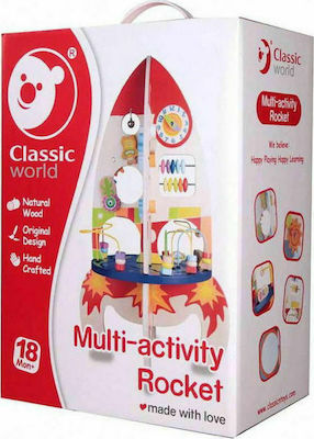 Classic World Baby Toy Multi Activity Rocket made of Wood for 36++ Months