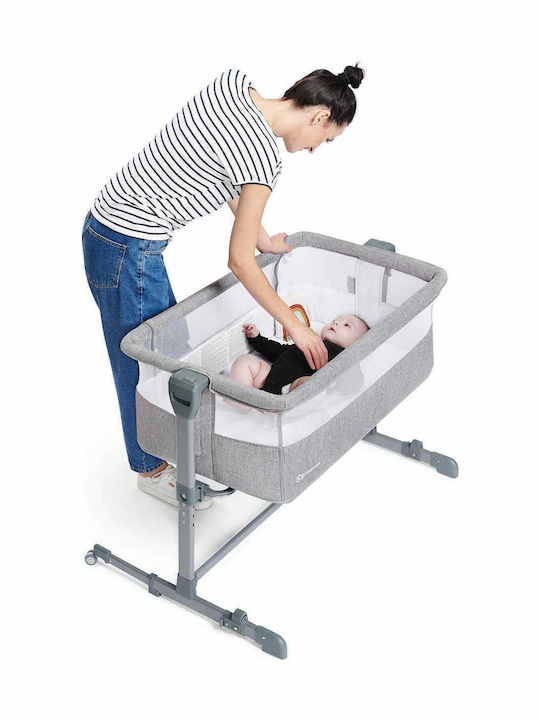 Kinderkraft Люлка Neste Air с Матрак, Странично Отваряне и Колела Сив