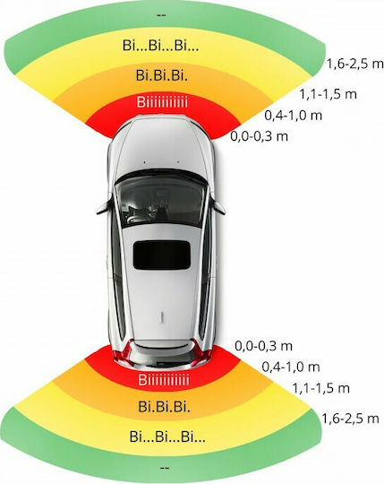 Einparts Sistem De Parcare Auto Cu Ecran Și 8 Senzori În Culoare Neagră