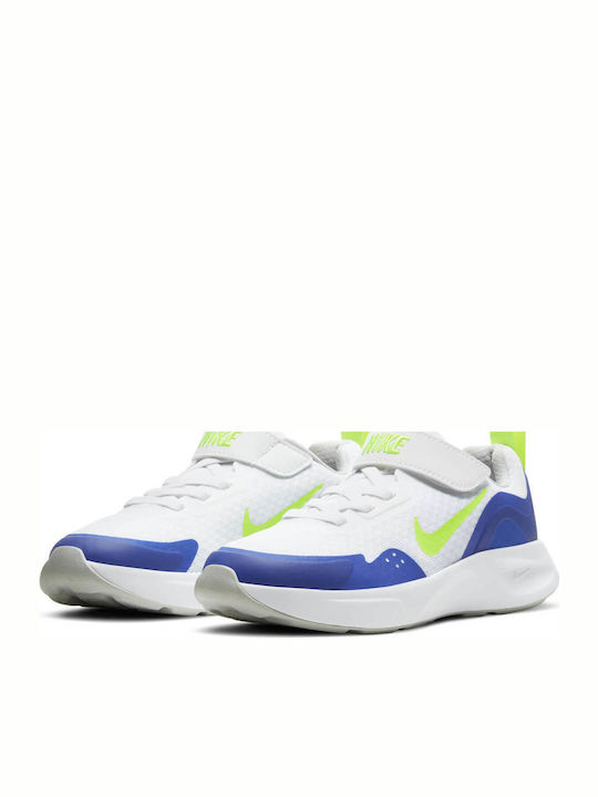 Wearallday PS Kids Sports Shoes Running with Hoop & Loop Closure White
