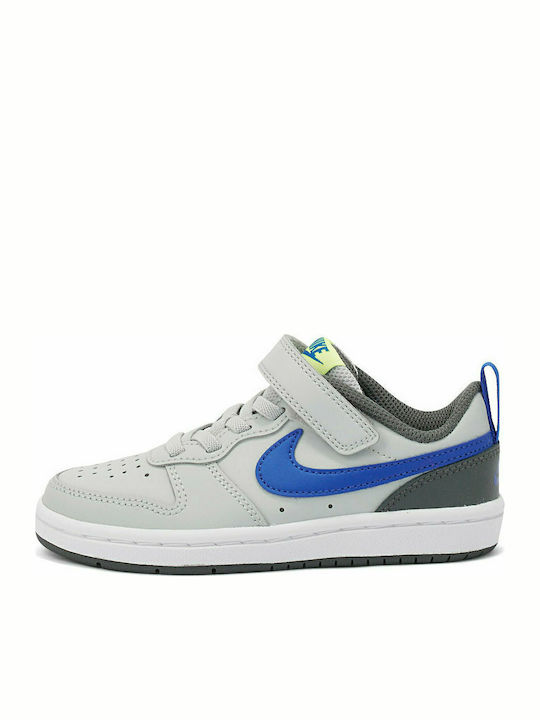 Court Borough Low 2 PS Kids Sports Shoes with Hoop & Loop Closure Grey
