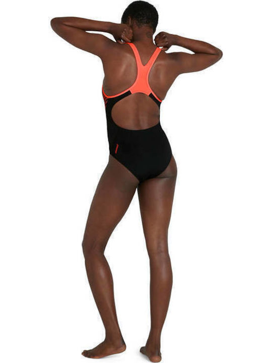 Placement Laneback Athletic One-Piece Swimsuit Black