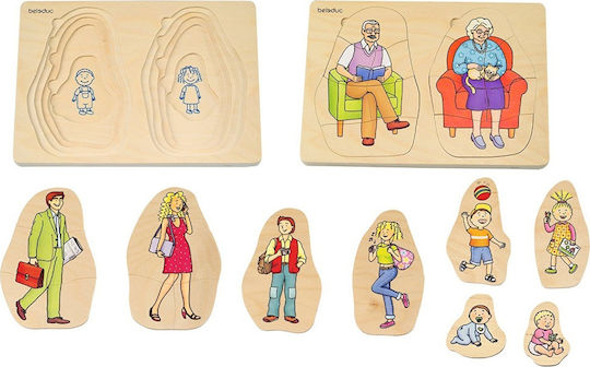 Ξύλινο Παιδικό Puzzle Σφηνώματα Παππούς & Γιαγιά 10pcs Beleduc