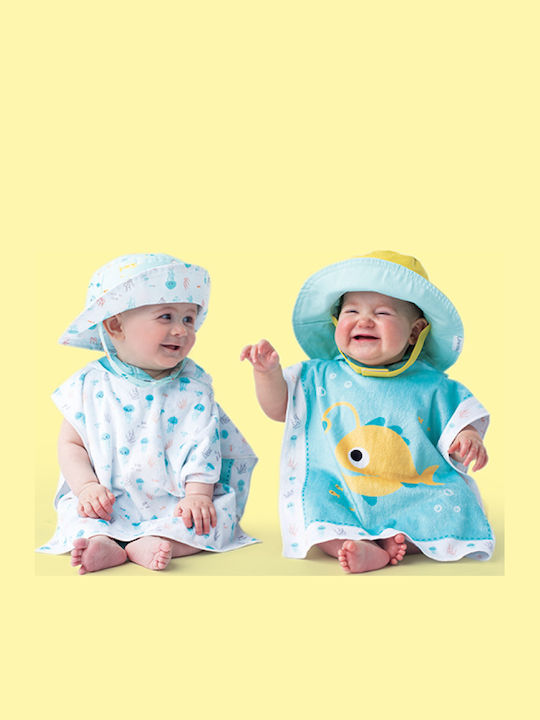 Flapjackkids Kids' Hat Bucket Fabric Sunscreen Zoo White