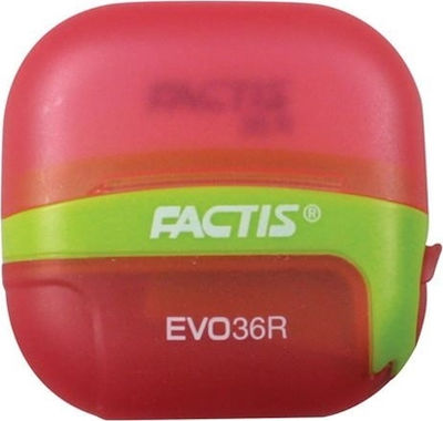 Factis Evo36r Kunststoff Spitzer Fass mit Radiergummi (Μiverse Farben) 036263