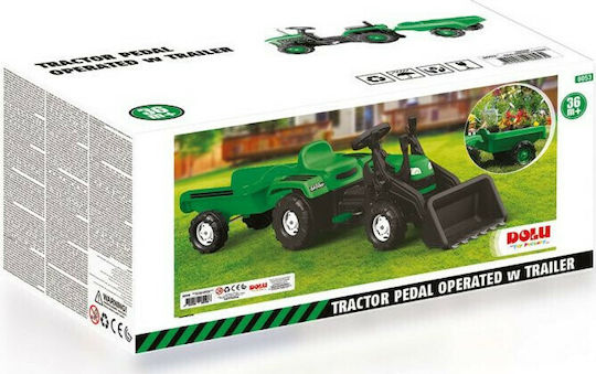 Kids Foot-to-Floor Excavator with Trailer & Pedal Green