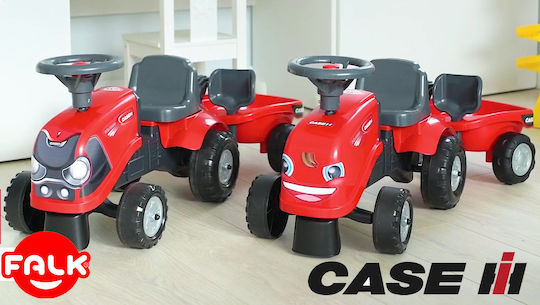 Kids Foot-to-Floor Ride On Tractor with Trailer & Pedal Case Red