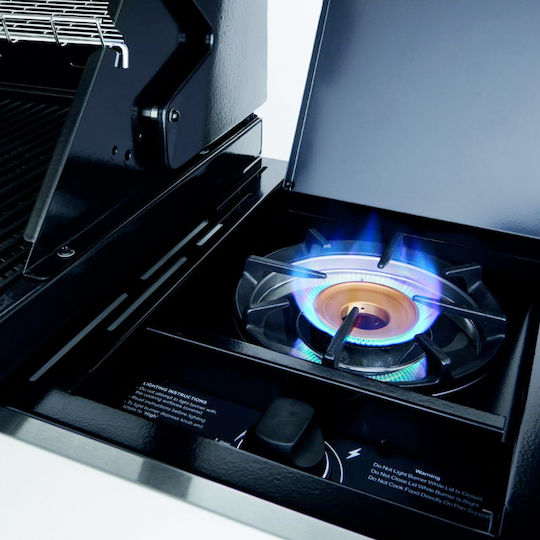 1200S Grătar pe gaz Din fontă Grătar și Placă cu 5 buc 22.3kW și Arzător Lateral