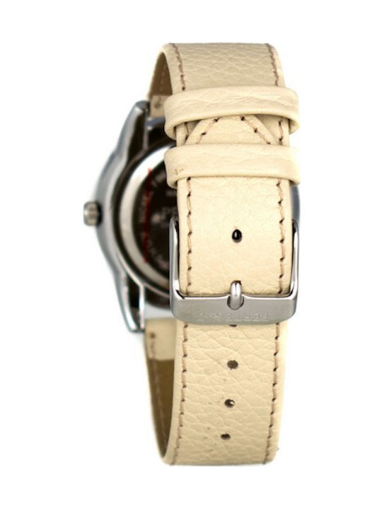 Pertegaz Watch with Beige Leather Strap