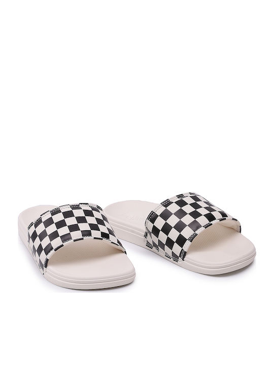 Costa Checkerboard Women's Slides White