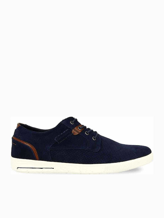 JK London SX025 Men's Leather Casual Shoes Blue