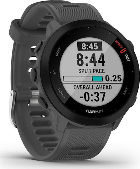 Garmin Forerunner 55 42mm Waterproof Smartwatch with Heart Rate Monitor (Monterra Grey)