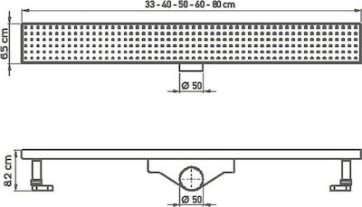 Tema Rain 93768 Stainless Steel Channel Floor with Output 50mm and Size 80x6.5cm Silver