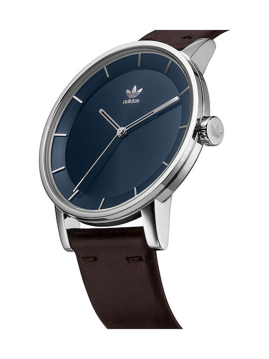 adidas District L1 Ανδρικό Ρολόι 40mm Μπαταρίας με Καφέ Δερμάτινο Λουράκι