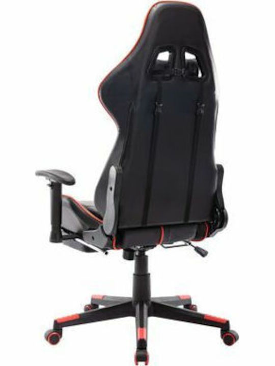vidaXL 20511 Καρέκλα Gaming Δερματίνης με Ρυθμιζόμενα Μπράτσα και Υποπόδιο Μαύρο/Κόκκινο