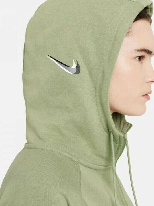 Women's Sweatshirt Jacket Hooded Khaki
