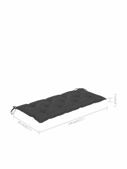 Bancă Exterior Bambus cu Perne 120x55x90cm