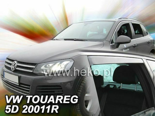 Heko Set of Windbreakers Front and Rear Car Dark Fime for Volkswagen Touareg 4pcs