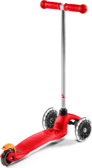Micro Scuteri Copii Mini Classic LED 3 Roti pentru 2-5 Ani Roșu