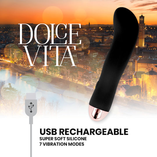 Dolce Vita Rechargeable Vibrator Two Mini Δονητής G-Spot 13.2cm Black