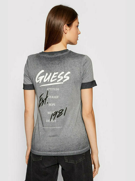 Guess Γυναικείο T-shirt Γκρι