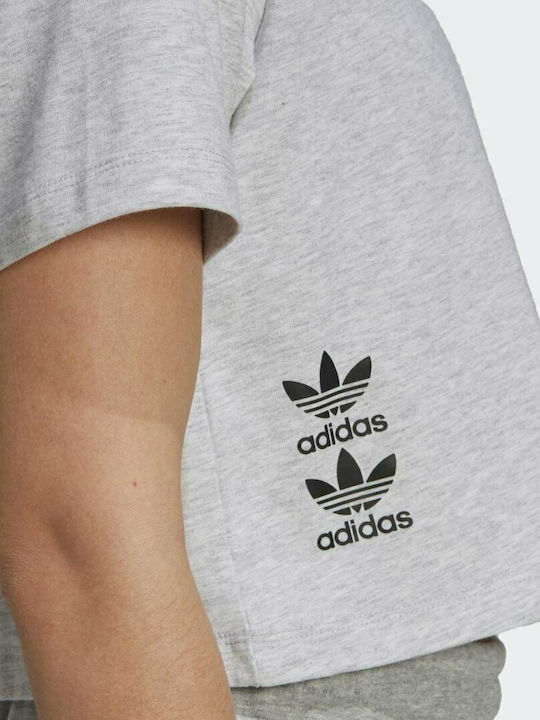 Γυναικείο Αθλητικό Crop T-shirt Γκρι