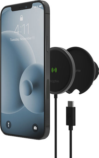 Mophie Snap+ Suport Auto Pentru Telefon Mobil Cu Magnet MagSafe Negru