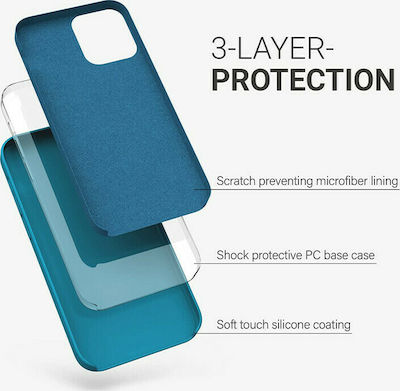 KWmobile Rubber Silicone Back Cover Caribbean Blue (iPhone 12 / 12 Pro)