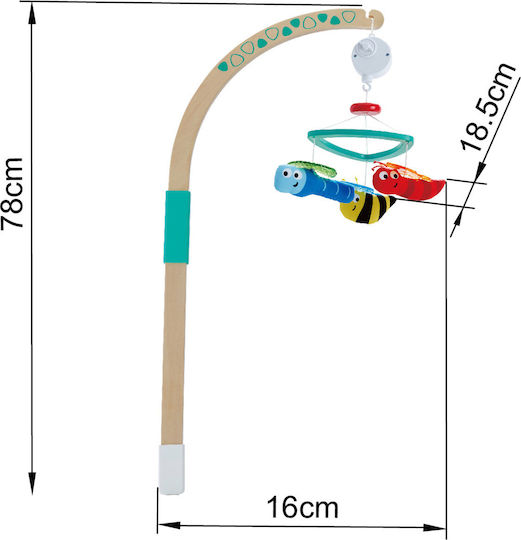 Hape Mobile for Cot with Music and Rotation Sweet Dreams for 0++ Months E0044