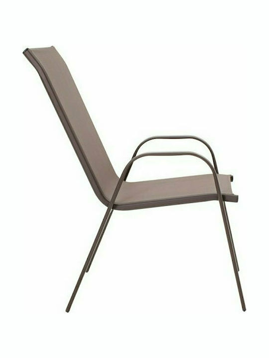 Outdoor Chair Metallic Calan Coffee / Coffee scrubber 55x75x95cm