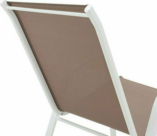 Scaun De Exterior Metalic Calan Alb / Maro 55x75x95cm