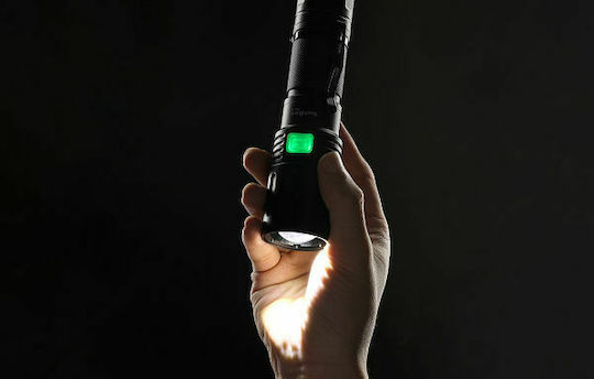 Superfire Rechargeable Flashlight LED IP34 with Maximum Brightness 1500lm Black