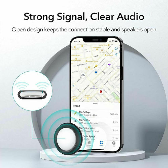 ESR Stick-On Case Silicone for AirTag Black / White
