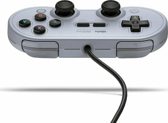 8Bitdo SN30 Pro Ενσύρματο Gamepad για PC / Switch Gray Edition
