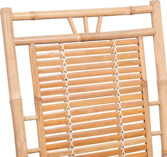 Schaukelstuhl Bamboo Cream mit Kissen 66x86x105εκ.