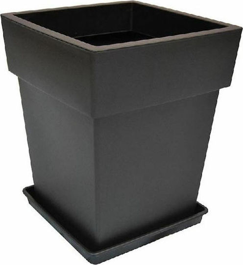 Viomes Linea Ghiveci Plastic Cărbune de lemn 27x27x34cm.